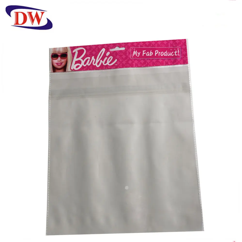 Mooie Roze Bedrukte Header Zelfklevende Afdichting Mode Notebook Verpakking Opp Plastic Zak