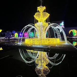 Grande Fontaine Lumineuse 3D à LED, Motif IP65, Couleurs Personnalisables pour Affichages Commerciaux Extérieurs <span class=keywords><strong>de</strong></span> <span class=keywords><strong>Noël</strong></span> et <span class=keywords><strong>de</strong></span> Fêtes - Product Image 3