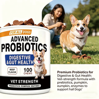 Probiotiques pour chiens recommandés par les vétérinaires, sous forme de friandises molles, pour soulager les stomacs sensibles et renforcer le système immunitaire, à la citrouille