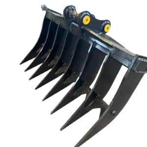 Nouvelle râteau de défrichage en acier HanXie Q355B pour excavatrice sur chenilles de 1 à 50 tonnes, accessoires de machines de construction, garantie 1 an - Product Image 1