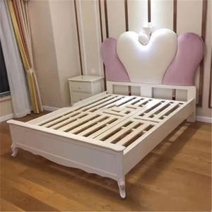 Popolare dolce disegno Hart testa del letto per le ragazze tessuto di velluto a forma di corona dura testiera per il letto dei bambini - Product Image 2