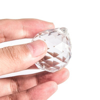 Boules de cristal en verre facetté transparent de 15 mm, 20 mm, 30 mm, 40 mm, 50 mm, 80 mm, 100 mm pour lustre, avec trous