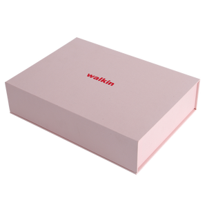 Roze op maat gemaakte logo-boekvormige opvouwbare magnetische cadeaukartonnen doos met matte laminatie en embossing voor gezichtscrème, oogcrème en cadeaus. - Product Image 4