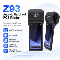 Terminal de point de vente portable Android Z93 avec imprimante de reçus 58/80 mm, imprimante d'étiquettes 40/76 mm, NFC, 4G, WiFi et prise en charge du SDK