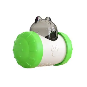 犬のおもちゃフードディスペンサーペットタンブラーフードスピラーチューおもちゃインタラクティブ犬猫のおもちゃフードディスペンサーボールバランススイングカーグリーン