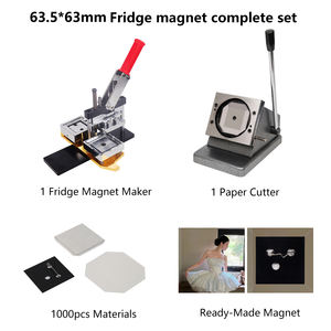 Kit de máquina para hacer imanes cuadrados de 63.5 mm con cortador de papel y 1000 piezas de materiales, prensa manual para hacer insignias con botones para fotos personalizadas - Product Image 6