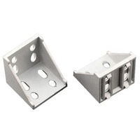 Plaque de renfort d'angle extérieur triangulaire 80 mm x 80 mm pour profilé en aluminium extrudé