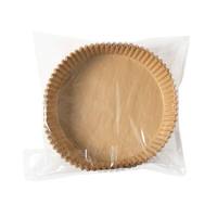 Papier de cuisson biodégradable jetable résistant à la chaleur, double face, enduit de silicone, pour friteuse à air, en pâte de bois vierge, emballé