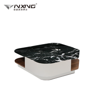 Table basse en marbre naturel YinXing C862 avec pieds en métal, design minimaliste, montage facile pour salon, meubles de maison