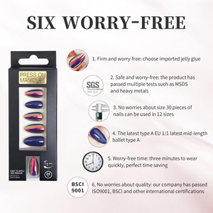 Nouvelle mode 2024, faux ongles en acrylique 3D pré-faits en vrac, prix de gros bon marché, ongles <span class=keywords><strong>press</strong></span>és français avec emballage en boîte - Product Image 6