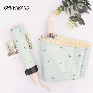 CHUVABAND Floral Dentelle Conception Contrôle Manuel Femmes UV Étanche <span class=keywords><strong>À</strong></span> La Pluie Protection Solaire Parasol Parapluie Pliable Jour De Pluie Accessoire - Product Image 1