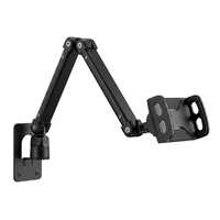 Support mural métallique réglable pour téléphone et tablette, avec pince rotative, pour visualisation au chevet ou sur le bureau
