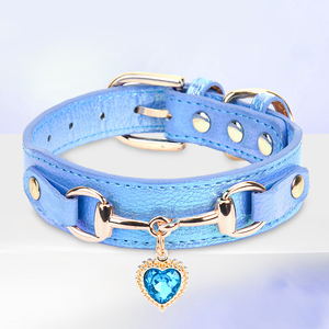 Correa de perro de cuero cómoda de lujo, accesorio de nailon sólido para mascotas, diamantes de imitación brillantes, estilo moderno, Collar de perro personalizado, cuerdas para el cuello - Product Image 3
