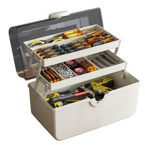 Tool Storage Box Multi Layer Transparent Lid Large Capacity Cream White Household Tool Organizer - Product Image 2