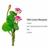 Lot de fleurs artificielles de lotus en soie, style zen chinois, 26 cm, réalistes, 2 fleurs + 1 bourgeon, pour la décoration de la maison, de la table et du salon de thé, vente en gros