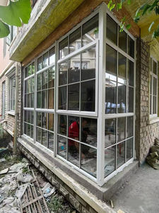 หน้าต่างบานพับอะลูมิเนียมอัลลอยด์แบบตาข่ายพร้อมกระจกนิรภัยกันเสียงสำหรับภายนอกวิลล่า - Product Image 6