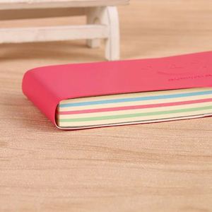 Carnet promotionnel portable en cuir PU rigide A5/A6, bloc-notes long 100 feuilles, reliure cousue, pour l'école et le bureau - Product Image 1