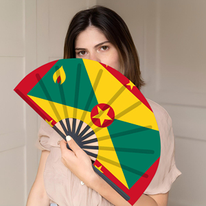 Abanicos Plegables de Bambú con la Bandera de Granada al por Mayor, Abanico de Mano para Carnaval, Boda, Festival, Fiesta, Agencia de Viajes - Product Image 5