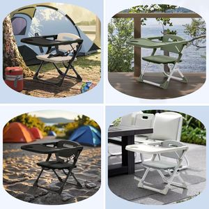 Chaise <span class=keywords><strong>rehausseur</strong></span> pliable portable en plastique moderne pour enfants de 6 mois à <span class=keywords><strong>3</strong></span> <span class=keywords><strong>ans</strong></span>, siège de repas durable et sûr pour bébé, camping en plein air - Product Image 2