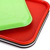 Plateaux carrés en plastique 18 x 14 pouces, couleur unie, pour restauration rapide, service de table, idéal pour café et cuisine - Vente chaude