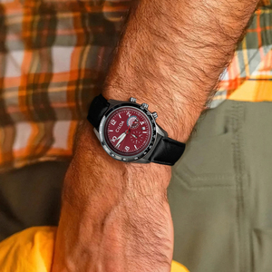 Reloj CILOA Rojo Personalizable para Hombre, Moderno, Casual, Nuevo Estilo, Resistente al Agua, Reloj de Cuarzo con Correa de Cuero de 40 mm, Alta Calidad - Product Image 3