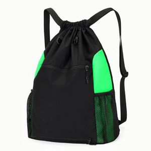 Custom Private Label Waterproof Nylon <b>Drawstring</b> Oxford Cloth Basketball Casual Sports <b>Backpacks</b> Geometric Patterned Small/Cross - Product Image 4
