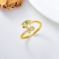Bijoux pour femmes Bague en argent sterling 925 plaqué or blanc avec zircon turquoise