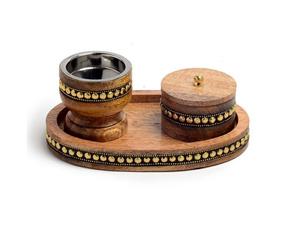 2026 Best Selling Acacia Wood Mubkhar with Acrylic Box & Round Tray Luxury Arabic Bakhoor Incense <b>Burner</b> Gift Set for Ramadan - Product Image 5