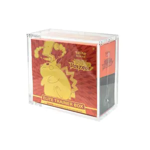 Custom Thick Dustproof UV Protected Magnetic Center ETB Case Clear Acrylic One Piece Booster Box