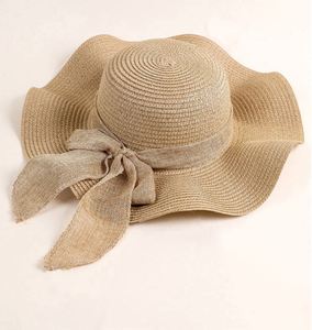 Wholesale Women's Summer Paper <b>Straw</b> Sun Beach Bucket <b>Hat</b> Wide Brim with Ribbon for Fishing Travel Cycling - Product Image 1
