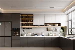 Armoires en bois laqué intelligentes, haute qualité, cuisine de luxe sur mesure, technologie - Product Image 5