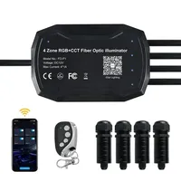 Illuminateur à fibre optique RGB + CCT FO-P1 4 zones pour voiture lumière ambiante APP contrôle système d'éclairage intérieur automobile professionnel