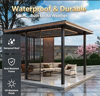Pérgola de Aluminio Estilo Chino, Gazebo, Pabellón Paisajístico, Aislado, Insonorizado, Impermeable, Terraza Acristalada, Salón de Té para Jardín Exterior