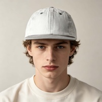Casquette à visière plate bicolore personnalisée, effet délavé, avec logo brodé vintage, 6 panneaux, unisexe, style rétro streetwear, snapback