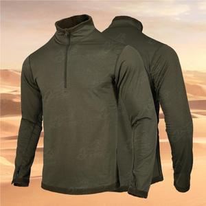 Ensemble de vêtements en polaire pour l'automne, <span class=keywords><strong>sweat</strong></span>-shirt tactique à col montant et demi-zip, respirant et chaud, à manches longues pour <span class=keywords><strong>homme</strong></span> - Product Image 2
