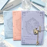 Carnet de notes exquis avec serrure à combinaison en forme de cœur, motif papillon, haut de gamme et esthétique, parfait