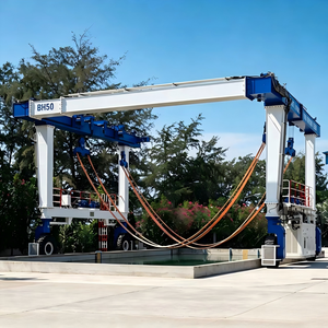 Grúa pórtico <span class=keywords><strong>marina</strong></span> de 10 toneladas con doble velocidad, frecuencia variable y control remoto para elevación de embarcaciones en canales interiores y marinas estrechas - Product Image 2