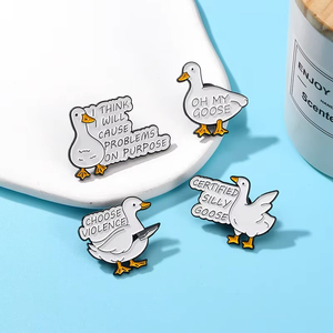 Metal Crafts Accessory Design Your Own Enamel <strong>Pins</strong> Custom Hard Enamel <strong>Pin</strong> Funny Cartoon <strong>Animals</strong> Duck Lapel Badges - Product Image 2
