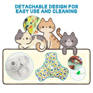 맞춤형 애완 동물 용품 대화 형 고양이 장난감 자동 숨바꼭질 깃털 매트 실내 고양이를위한 USB 충전식 고양이 놀이 패드 - Product Image 4