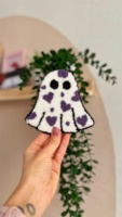 Décoration d'Halloween Fait à la Main Motif Fantôme Mignon Poinçon Aiguille Dessous de Verre Artisanat Tasse Tapis pour Cadeaux Promotionnels