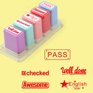 Juego <span class=keywords><strong>de</strong></span> <span class=keywords><strong>Sellos</strong></span> <span class=keywords><strong>de</strong></span> Incentivo para Maestros, 5 Piezas, <span class=keywords><strong>Sellos</strong></span> Autoentintables con Frases <span class=keywords><strong>de</strong></span> Elogio para Calificar en el Aula - Product Image 4