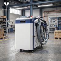 Máquina de Limpieza Láser de Fibra Portátil de 1500W Refrigerada por Agua 4 en 1 para Reparación de Autos Clásicos, Eliminación de Óxido y Pintura, y Desincrustación de Tuberías