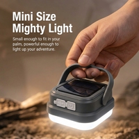 Lanterne solaire de camping 400LM rechargeable, portable, suspendue, LED, compacte, pour extérieur, batterie d'urgence 8h, lampe de camping