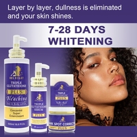 Sérum Éclaircissant Rapide pour le Visage Haute Qualité, Crème Facial Marque Privée Triple Glutathion Plus, Améliore les Rides, Ensemble Éclaircissant