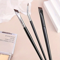 Kuas Makeup Private Label Tunggal untuk Eyeliner, Alis, dan Concealer, Kuas Eyeliner Tipis Ultra Halus, Kuas Eyeliner Miring Tipis