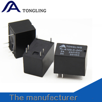 Modul Relay Sinyal TONGLING Mini 4100 24V DC 6 Pin 0.2W 360VA/90W Papan Relay untuk PCB