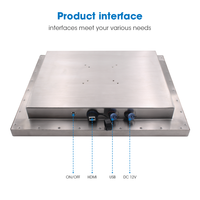 12, 15, 17 pouces, étanche Ip65 Ip67, panneau tactile de moniteur PC industriel intégré avec boîtier SUS304
