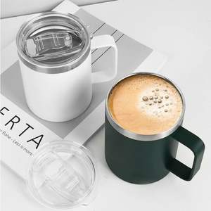 Vaso de bola baja aislado de acero inoxidable de doble pared <span class=keywords><strong>con</strong></span> mango de 12oz barato de promoción al por mayor que mantiene la taza de café fría y caliente - Product Image 6