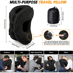 3in1 Set Multifunction Travel Pillow <b>Neck</b> Head Chin Support Inflatable Travel Pillow for Airplane Home Sleeping <b>Rest</b> - Product Image 6