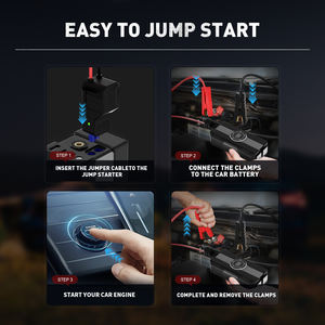 האחרון 4-in-1 רכב מגבר סוללה נטענת כוח אוויר צמיג משאבת אוויר הוביל משאבת אוויר אור חירום אור מתנפחים לאופנועים - Product Image 5